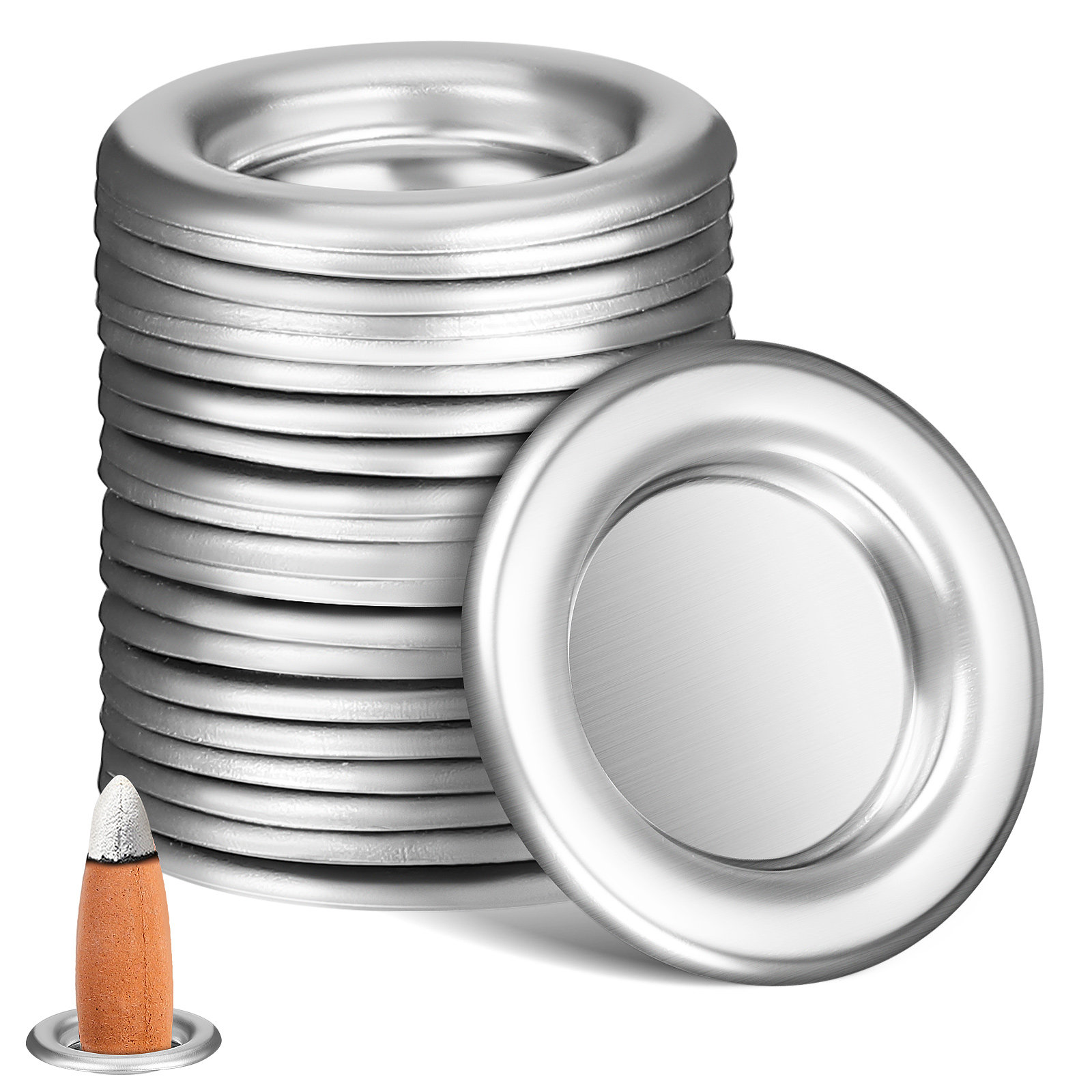 Incense Cone Holder - 20 stuks metalen wierookbakje van aluminiumlegering,